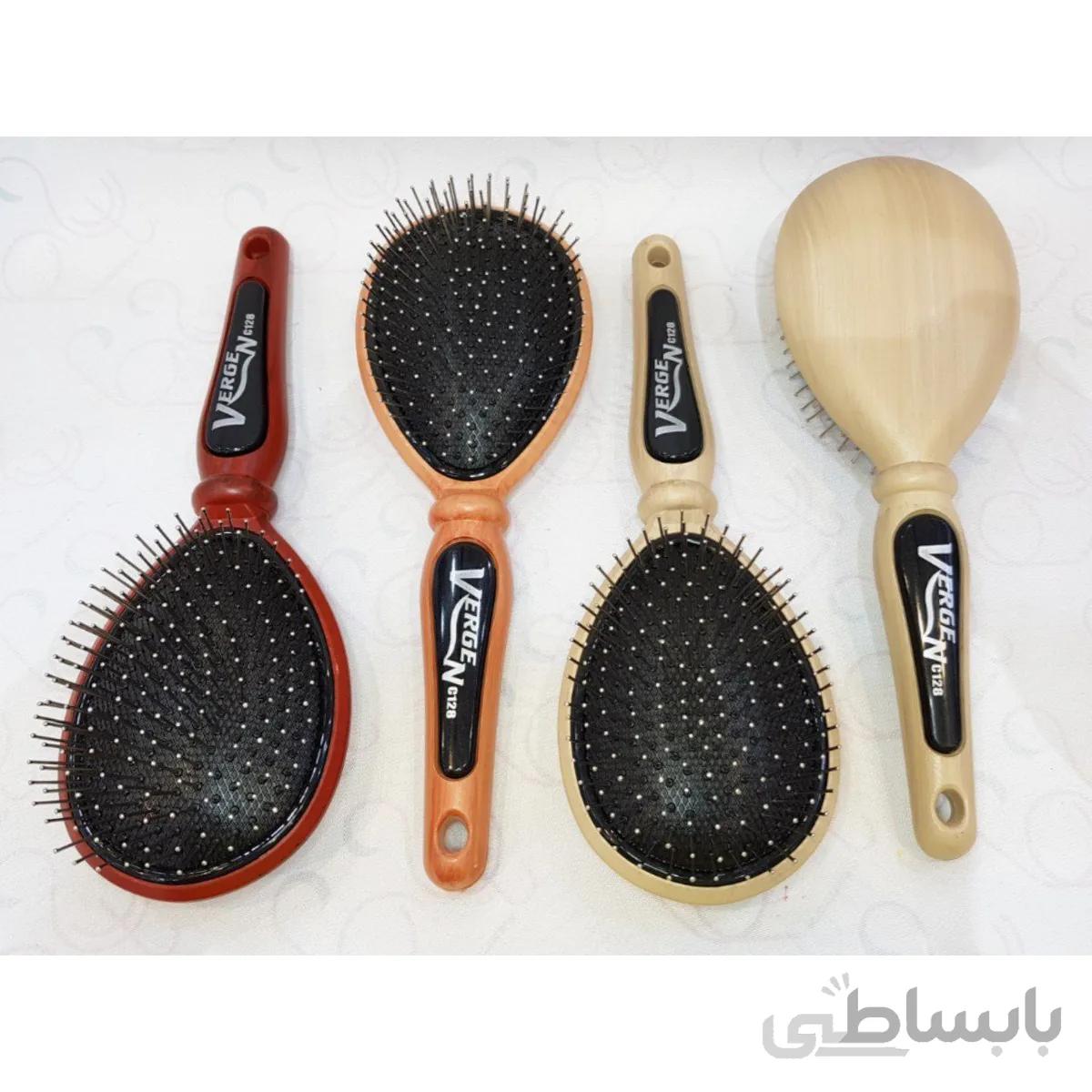 برس مو ورژن VERGEN مدل سوزنی C128 طرح چوب