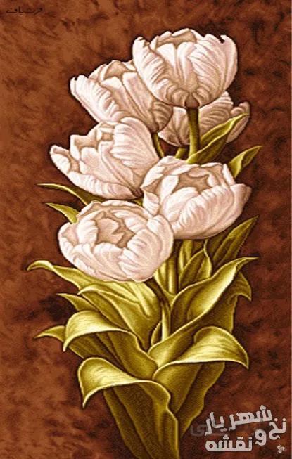 نخ و نقشه بافت تابلوفرش طرح گل - 4025