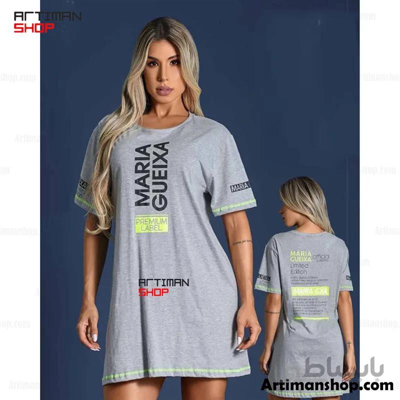 تیشرت پنبه فوق لانگ زنانه کد 25096