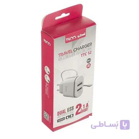 TsCO  TTC 52 Travel Charger 2.1A With Type- C Cable