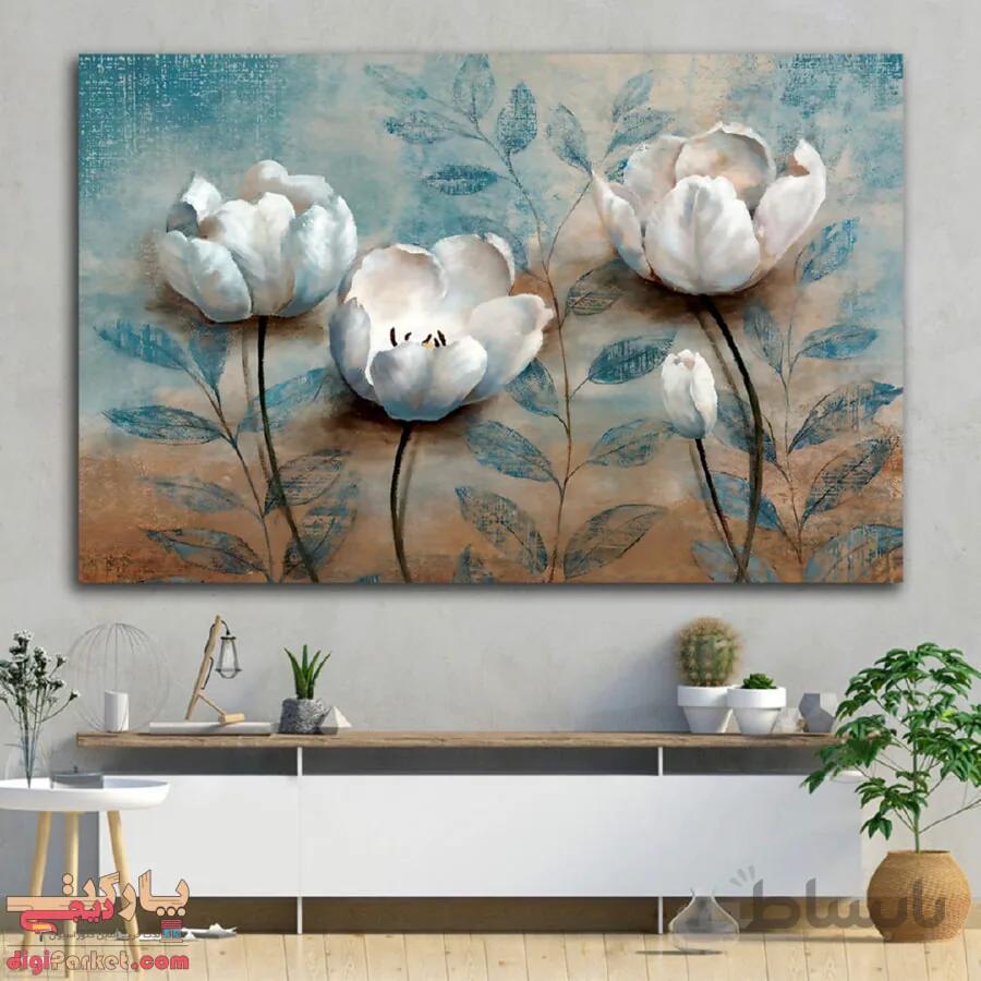 تابلو بوم نقاشی گل کد paint-09 ا flower paint panel canvas and chassis