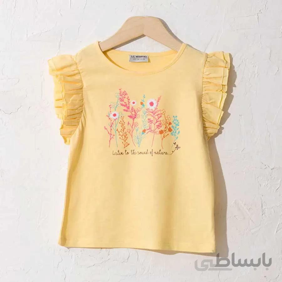 تیشرت بچه گانه دخترانه ال سی وایکیکی گل کد 2377