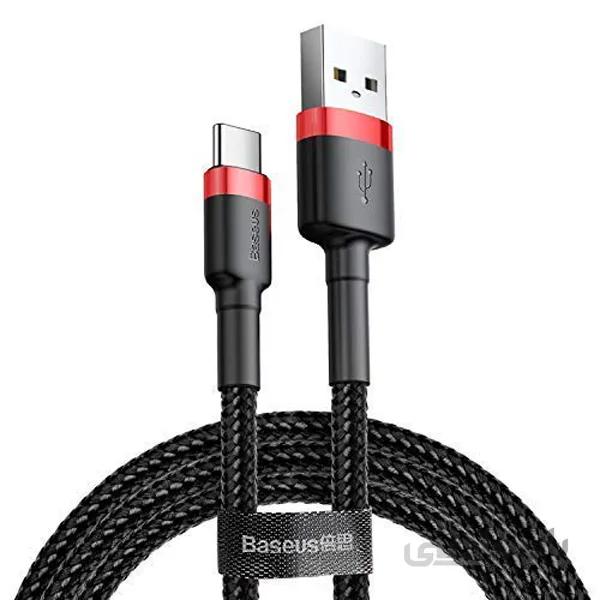 کابل USB به TYPE_C باسئوس Baseus cafule Cable USB For Type-C 3A 1M Red+Black
