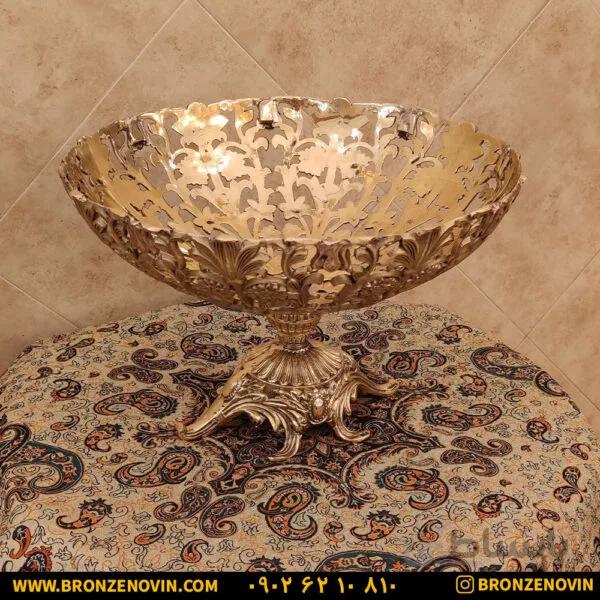 میوه خوری برنزی طرح نیلوفر سایز ۵