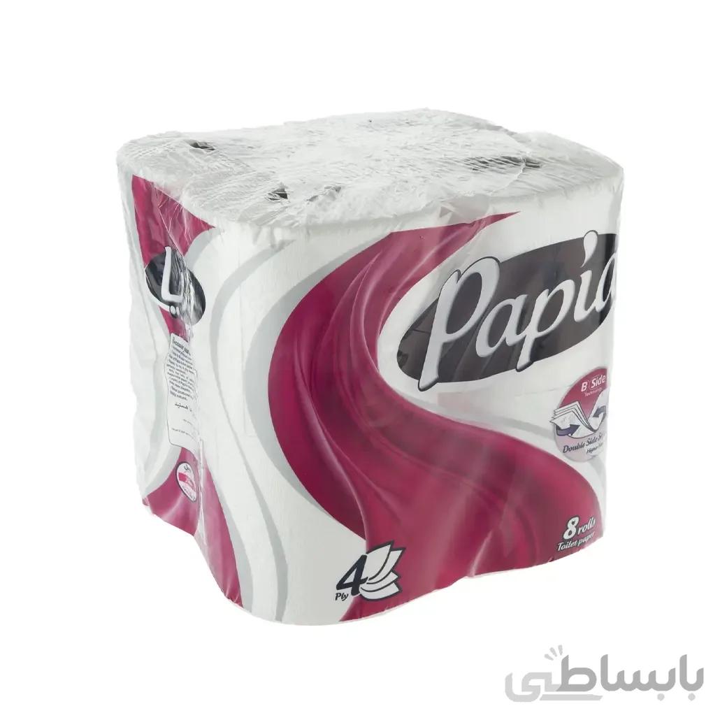 دستمال کاغذی توالت پاپیا چهار لایه مدل 8 رول ا Papia Toilet Paper 4layers 8rolls