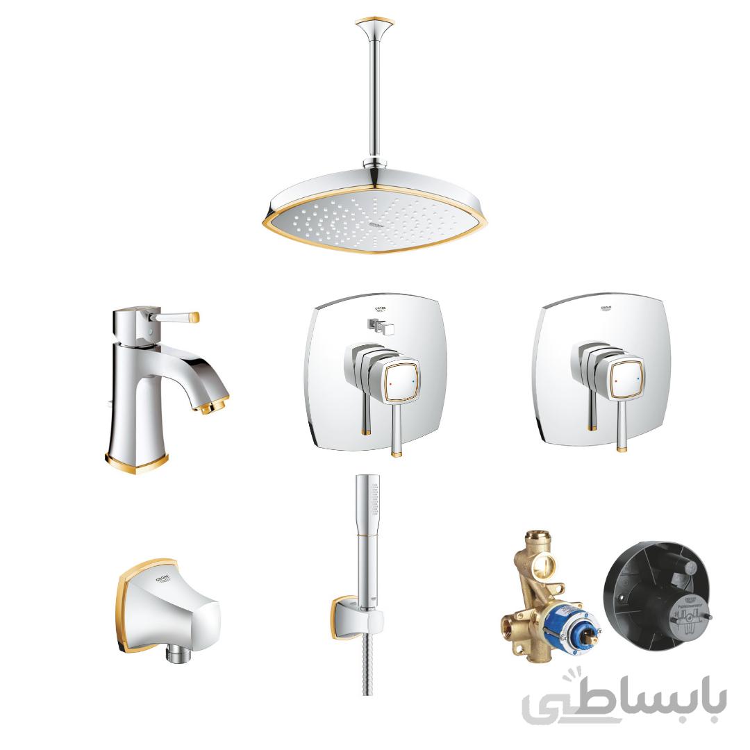ست کامل شیرآلات توکار گروهه مدل Grandera با متعلقات کد KGR1051 ا GROHE Grandera Bath Set
