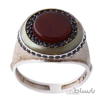 انگشتر نقره مردانه مدل عقیق کد AM_1263
