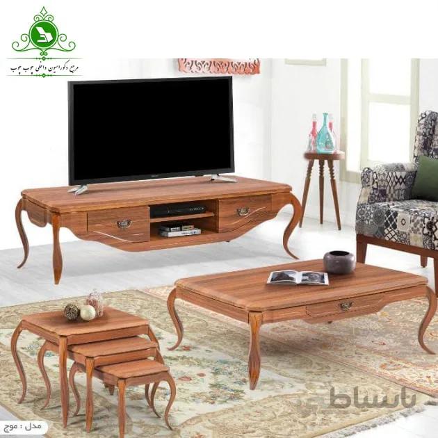 ست میز تلویزیون و جلو مبلی عسلی مدل موج
