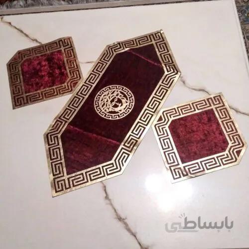 رومیزی ۴ تیکه چرم مخمل (ورساچه)
