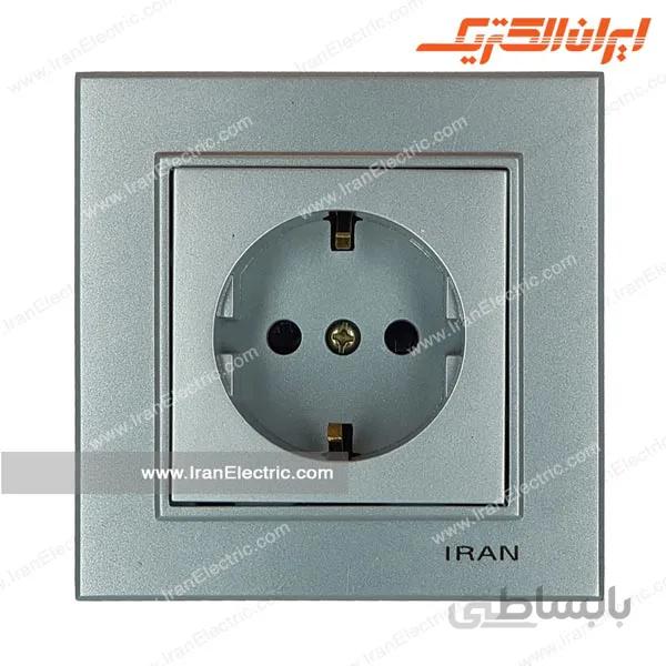 پریز برق ارت دار برلیان نقره ای