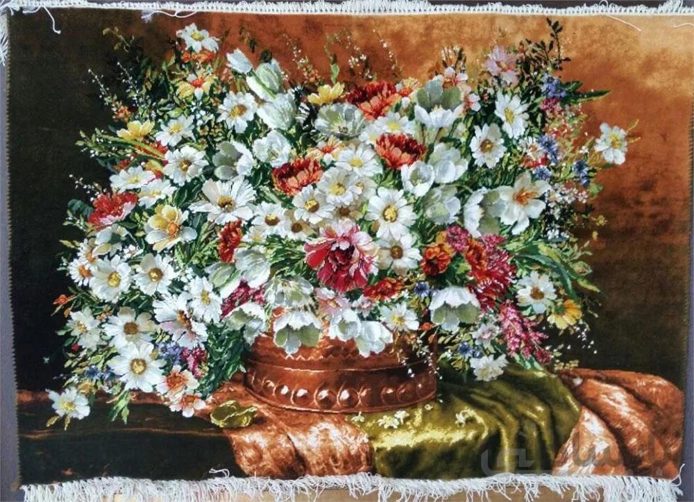تابلو فرش گل گلدان مسی ا Carpets, flower vases, copper