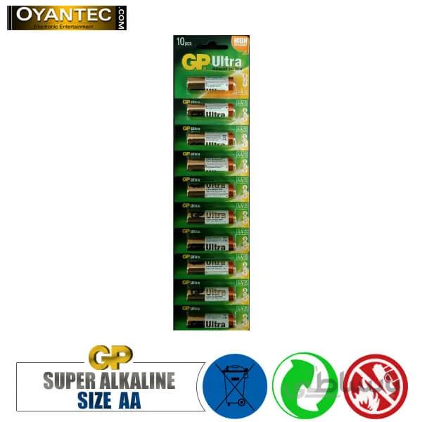 باتری قلمی سوپر الکالاین جی پی 10 عددی ا GP Super Alkaline AA Battery - Pack of 10