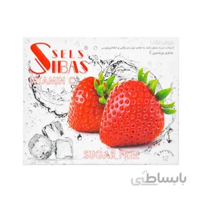 آبنبات سرد سیباس سلس توت فرنگی حاوی اکالیپتوس و ویتامین ث 12 عدد ا Sibas Sels Cold Candy 12 Drops