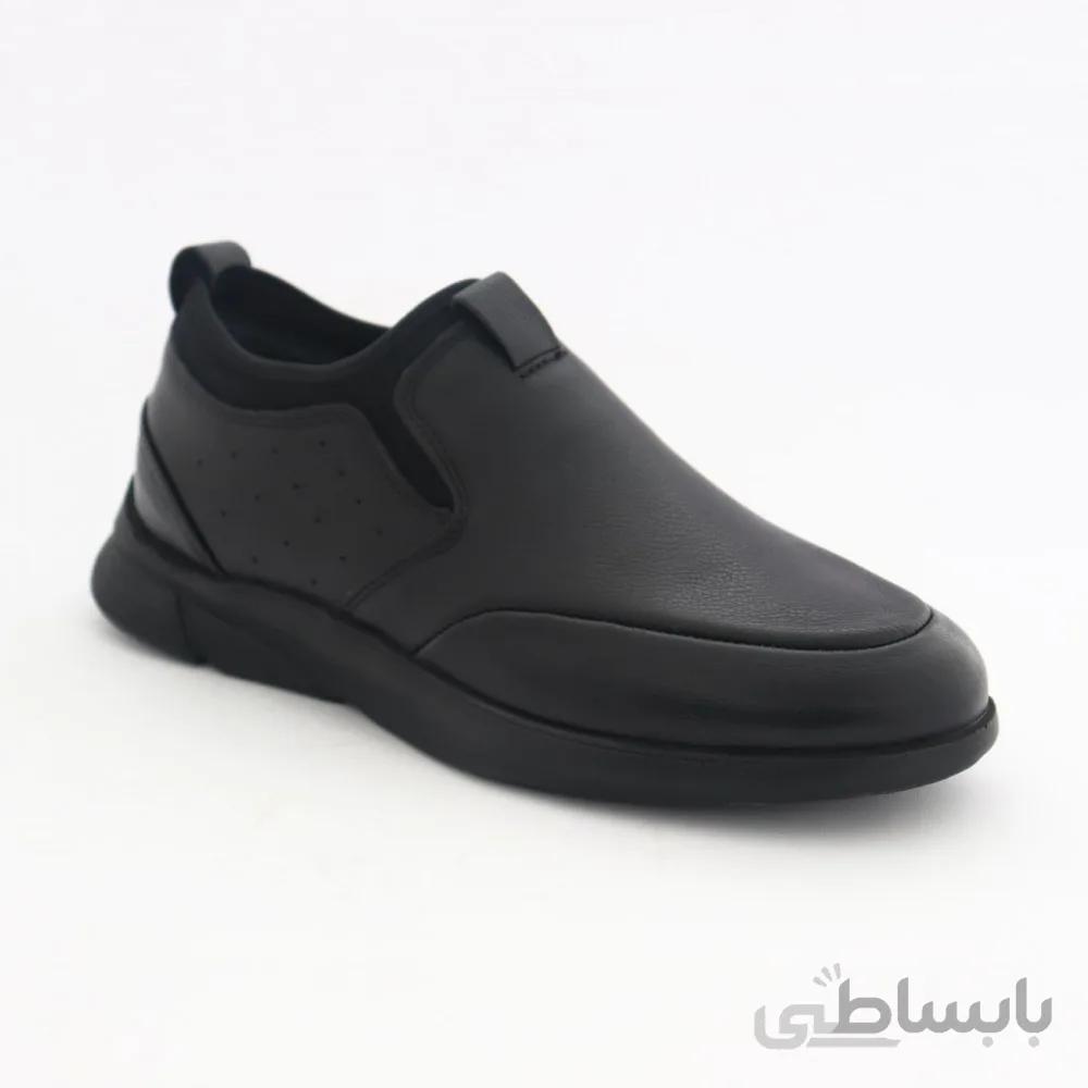 کفش مردانه راحتی چرم طبیعی مدل آرشام مشکی