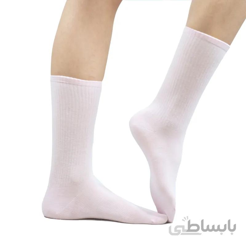 جوراب ساقدار اسپرت صورتی روشن بوم