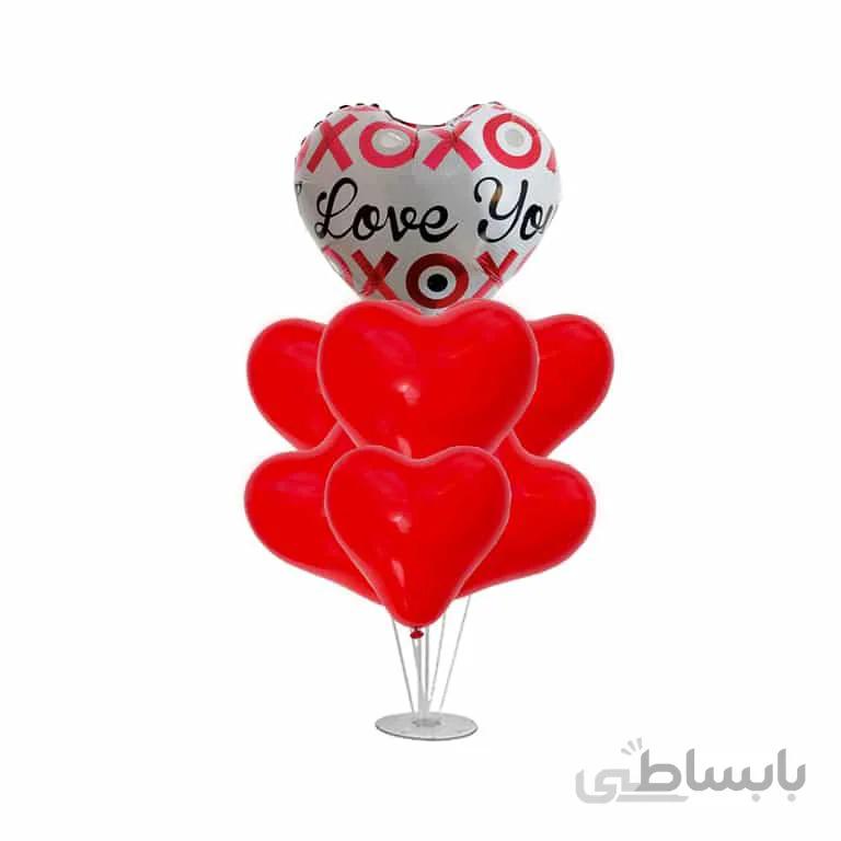 استند بادکنک 7 شاخه قلب مدل STA324