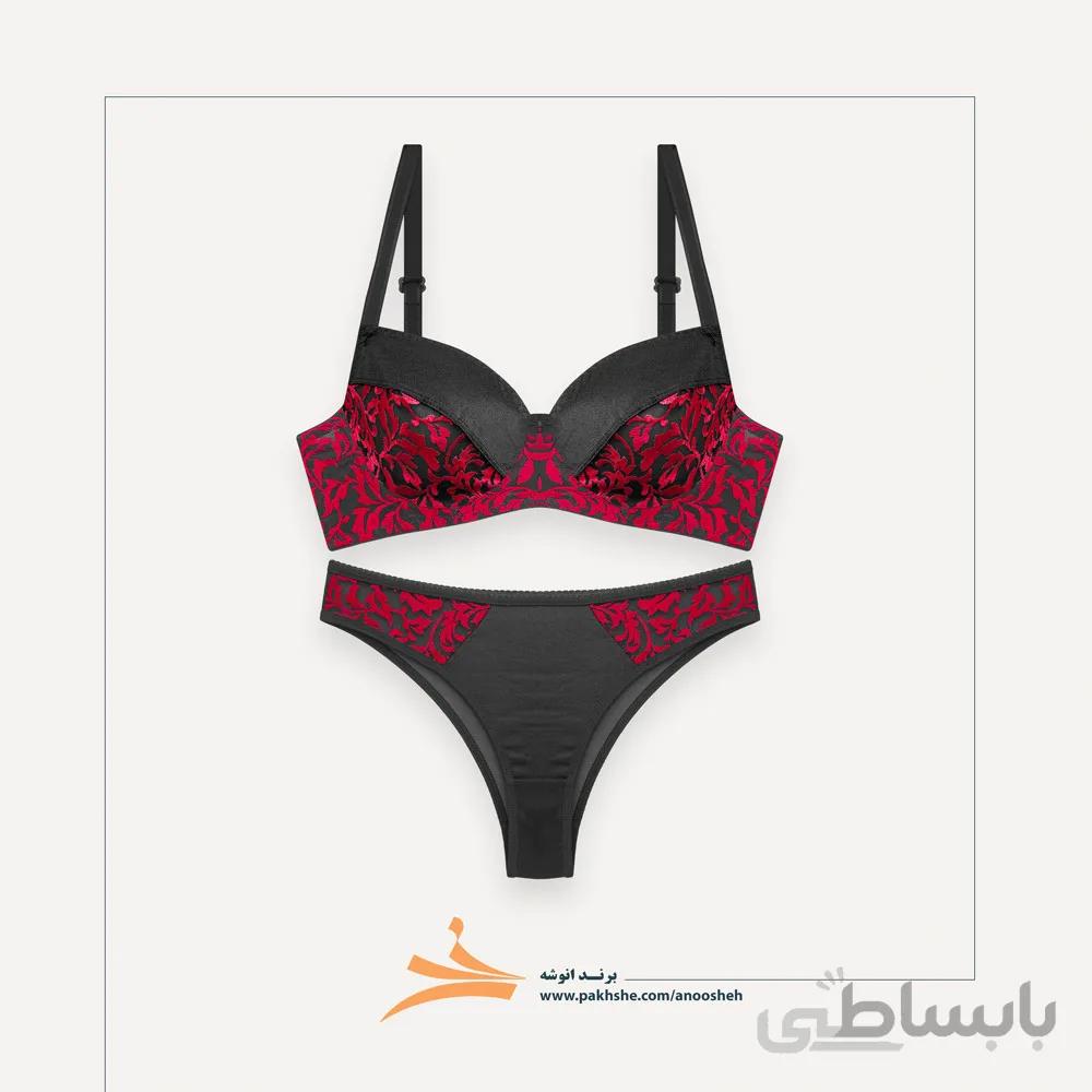ست شورت وسوتین نیم کاور انوشه کد 65001