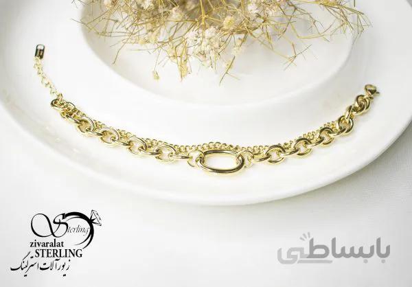 دستبند استیل زنانه دو زنجیره کلاسیک