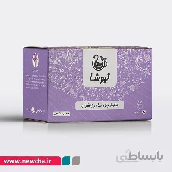 مخلوط چای سیاه و زعفران کیسه ای نیوشا (20عددی)