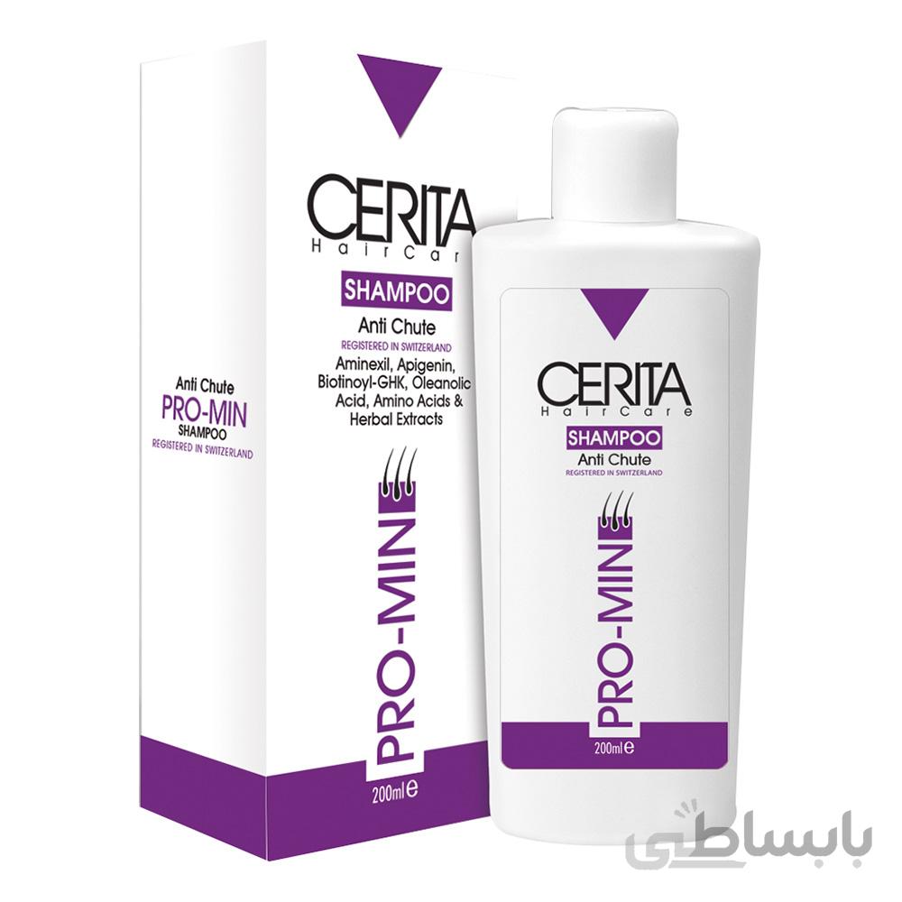 شامپو تقویت کننده موی سر سریتا مدل Pro-Min حجم 200 میل ا Cerita Pro-Min Anti Chute Shampoo 200ml