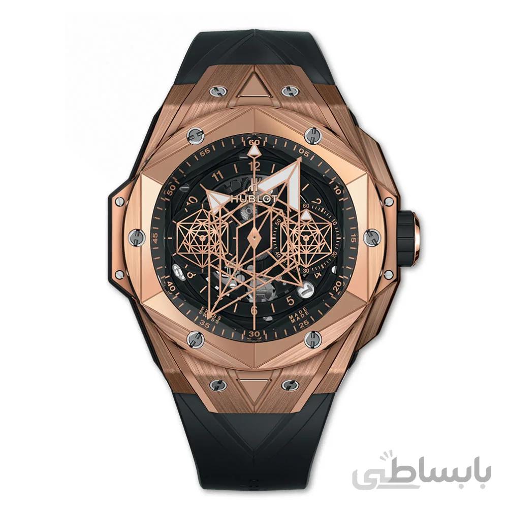 ساعت هابلوت کهکشانی مردانه رزگلد Hublot Unico Sang Bleu2Titanium