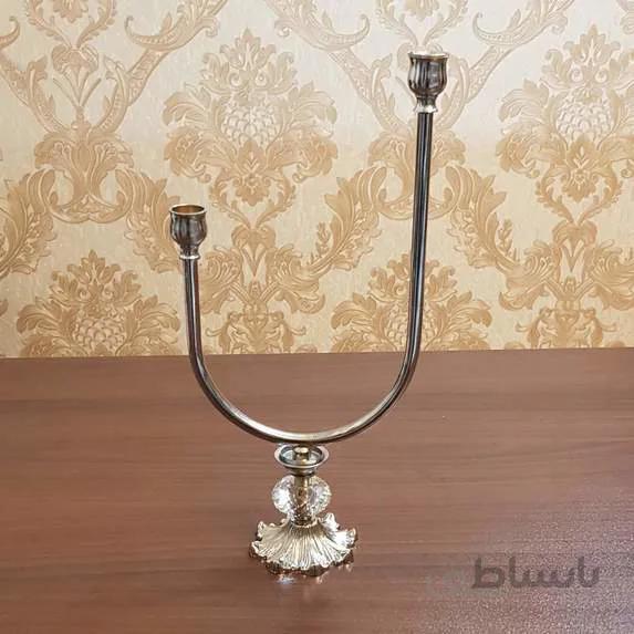 جا شمعی نقره ای طرح U