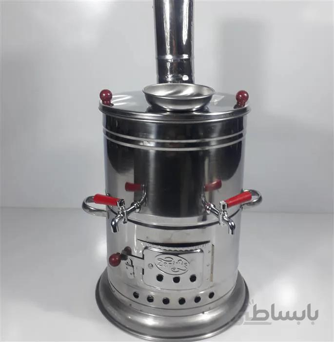 سماور زغالی استیل دوشیر ترکیه ا سماور زغالی استیل ده لیتر دوشیر ترکیه بهترین گزینه برای تهیه چایی آتیشی