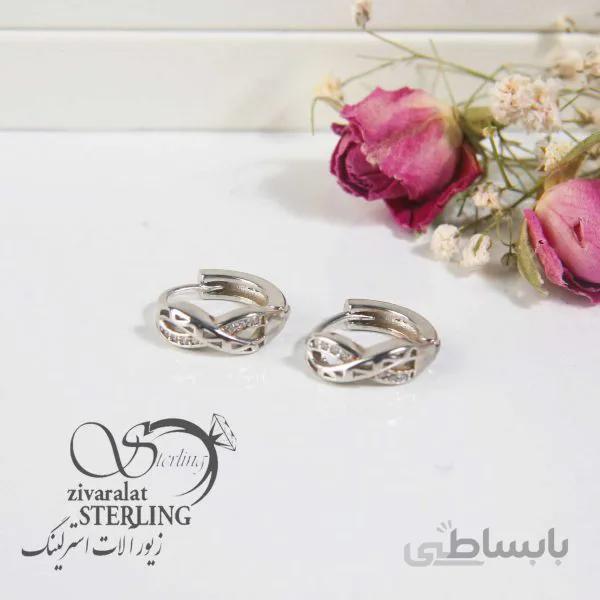 گوشواره نقره طرح پاپیون