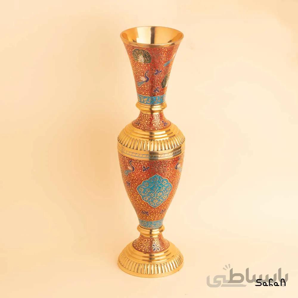گلدان برنجی میناکاری