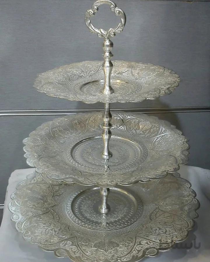 شیرینی خوری ۳ طبقه نقره نما کد ۱۰۱۰۵۰