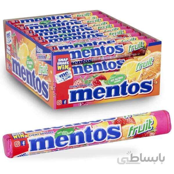 آبنبات منتوس بسته ۲۴ عددی میوه ای – Mentos Fruit Flavour