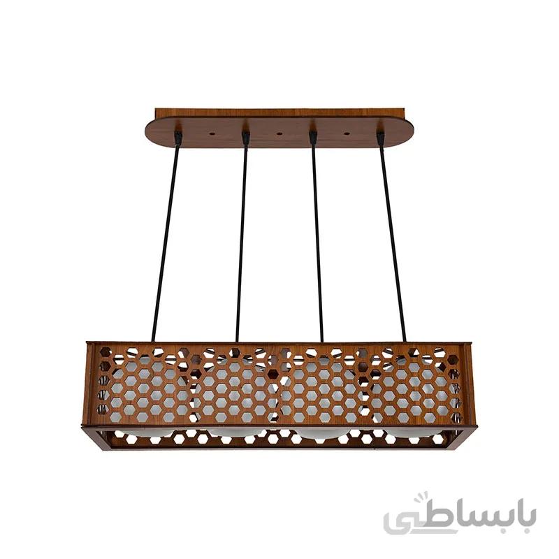 چراغ آویز چوبی چشمه نور کد A1323/4H-BR