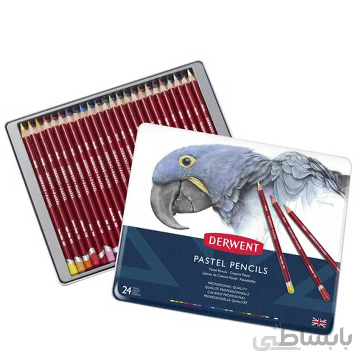 مداد پاستل گچی 24 رنگ درونت جعبه فلز
