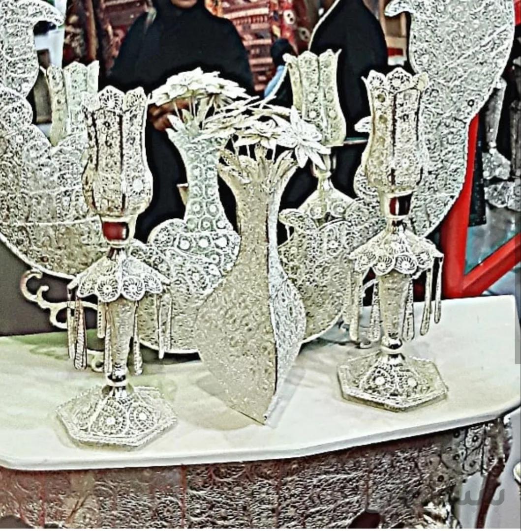 شمعدان لاله بزرگ ملیله کاری کد ۱۰۴۹۹