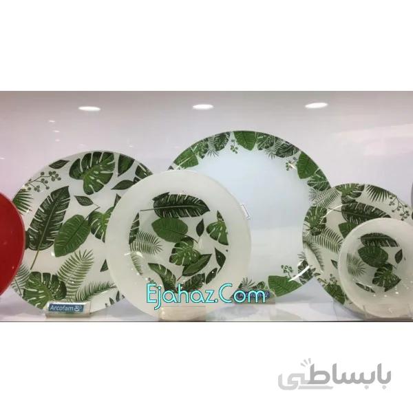 سرویس غذاخوری 25 پارچه ظروف شیشه ای طرح گلبرگ آرکوفام