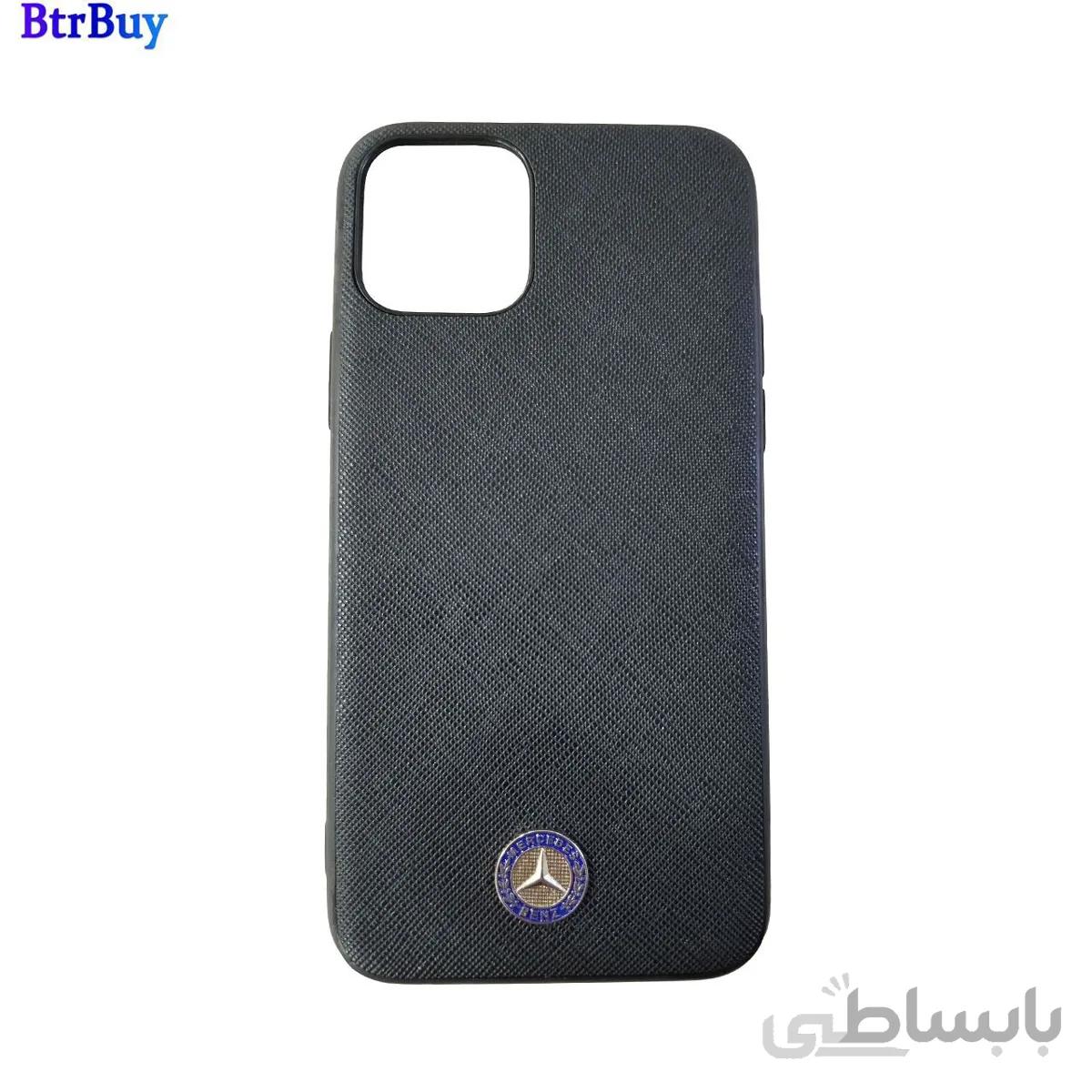 قاب چرمی سوزنی لوگو mercedes benz مناسب iphone 11 pro