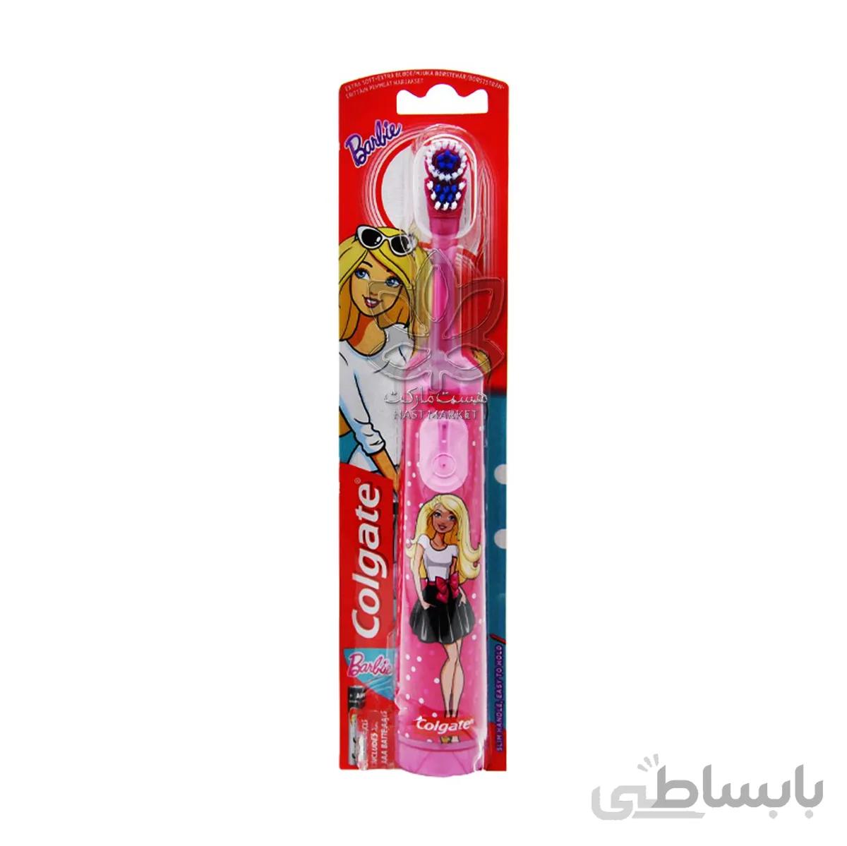 مسواک باطری خور کودک دخترانه طرح باربی کولگیت – colgate