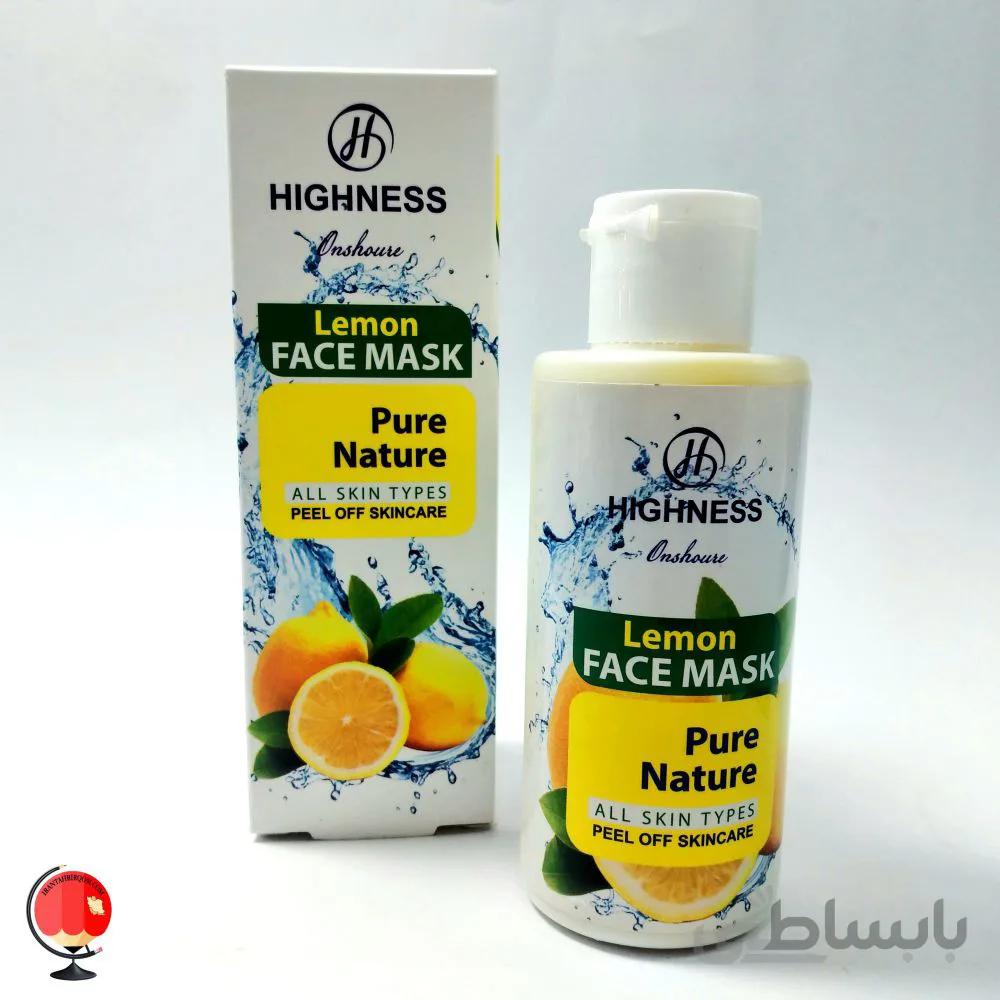 ماسک صورت انشور هاینس HIGHNESS مدل Lemon حجم 120 میلی لیتر
