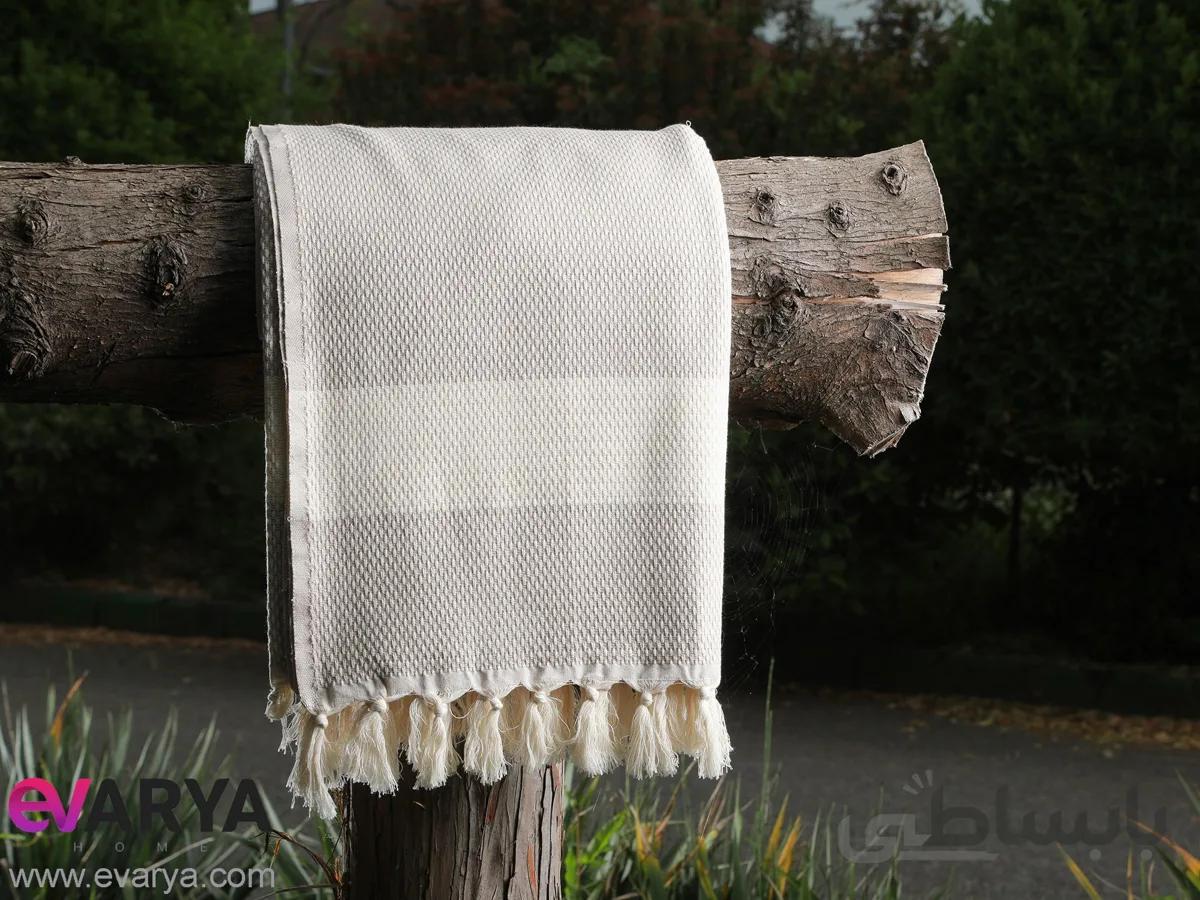 شال مبل منگوله دار طرح بوهو برند Fringe Home رنگ طوسی سایز 180×135