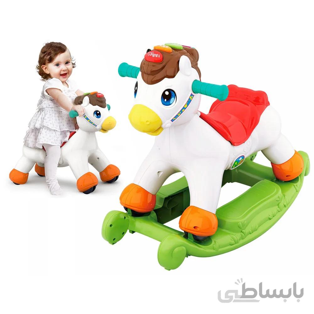 اسباب بازی موزیکال دو کاره اسب الاکلنگی هولی تویز مدل Hola Toys Rocking Horse Children's Music 987