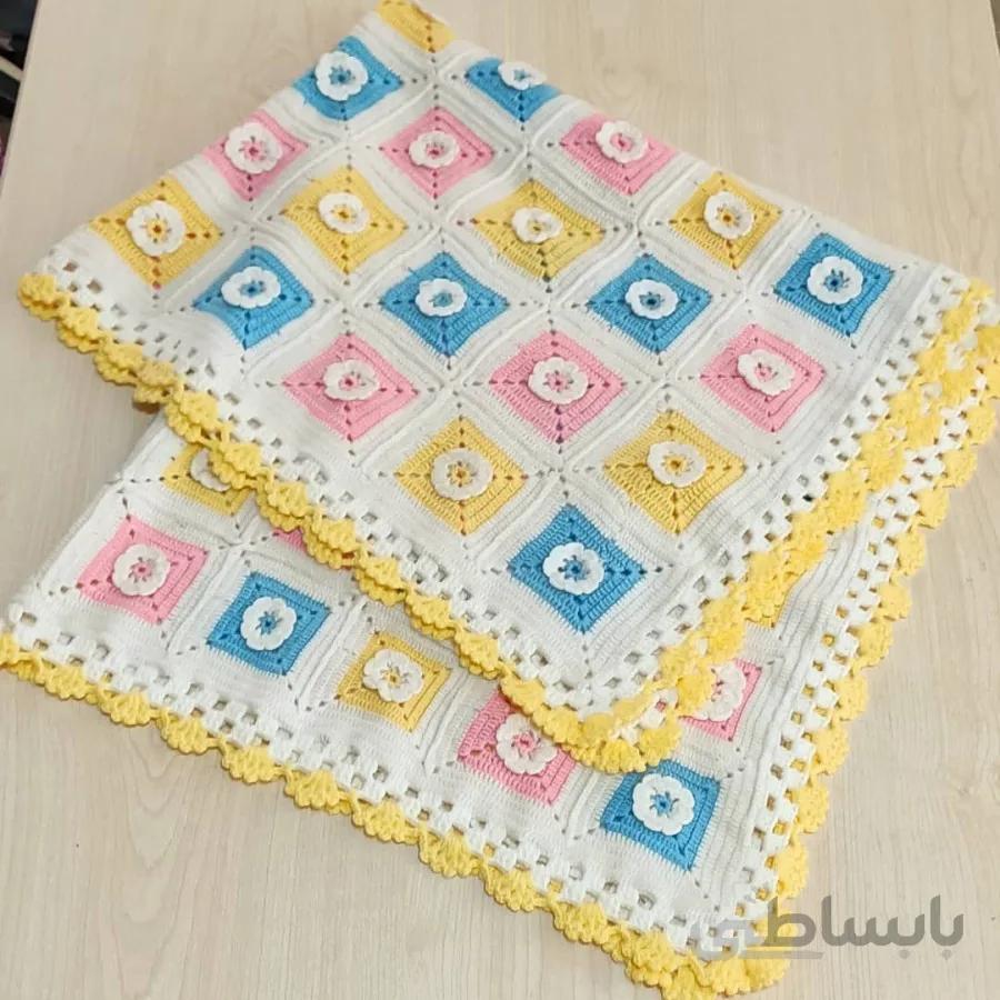 پتو نوزادی قلاب بافی