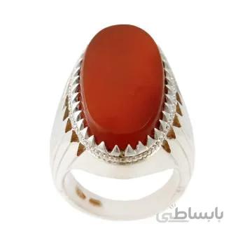 انگشتر نقره مردانه مدل عقیق یمانی کد AM_1396