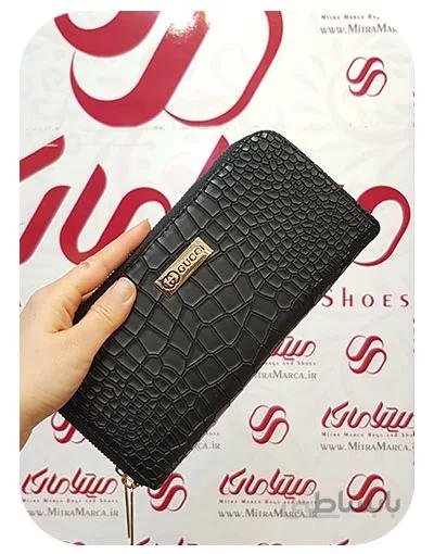 کد 1481 کیف پول دو زیپ زنانه طرح برند