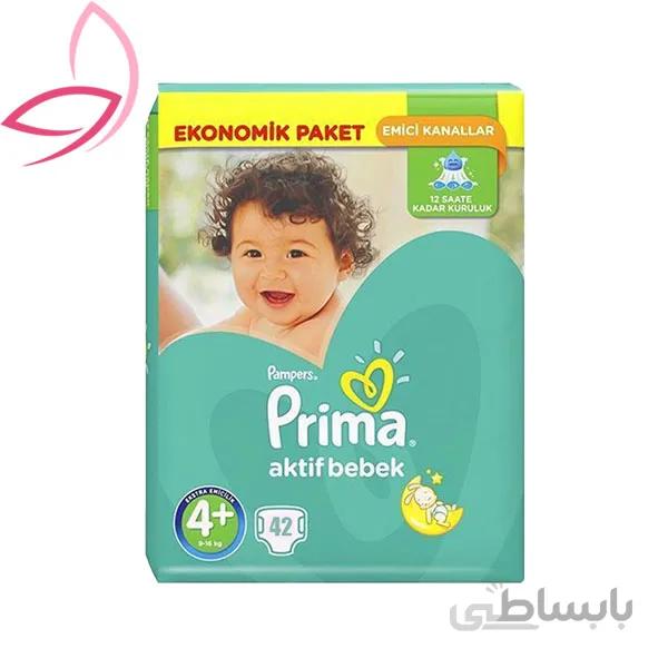 پوشک پریما پمپرز ترکیه اونتاژ سایز+۴(۴۲تایی)Prima Pampers