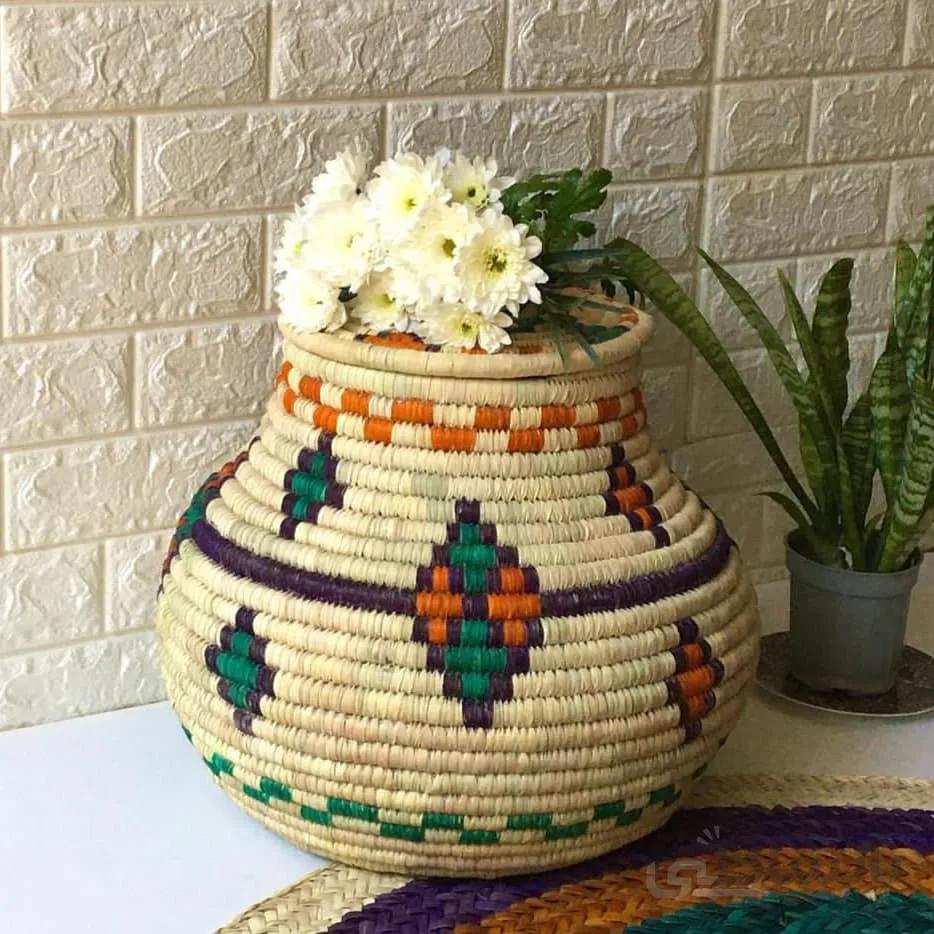 جابرنجی خمره ای حصیری طرحدار کد ۱۰۲۳۴۹