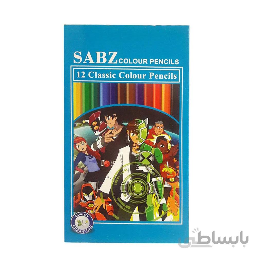 مداد رنگی 12 رنگ سبز 12ben