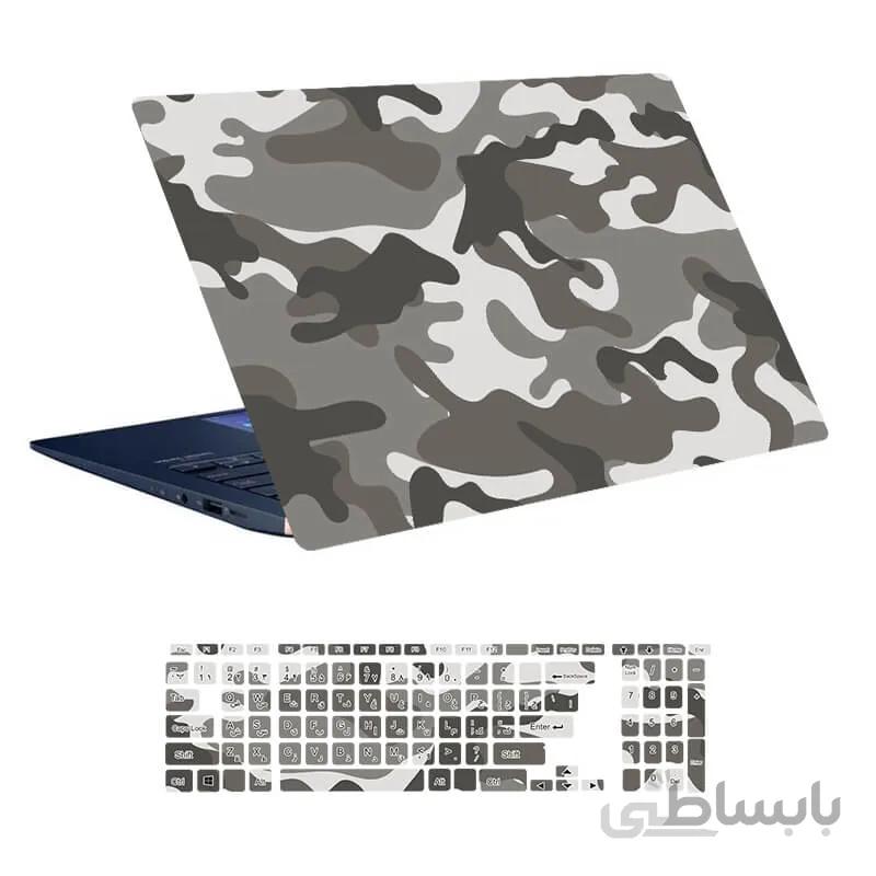اسکین لپ تاپ طرح Military کد ۰۷ به همراه استیکر کیبورد