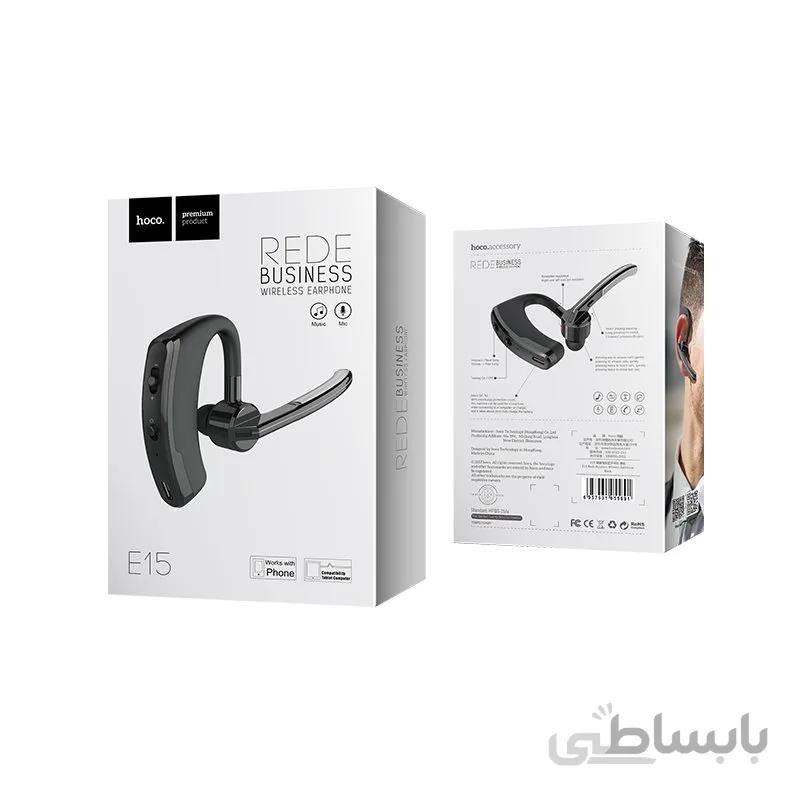 هدست بلوتوث Hoco E15 Rede (گارانتی ۱۲ ماهه) ا Hoco E15 Rede wireless headset earphone with mic