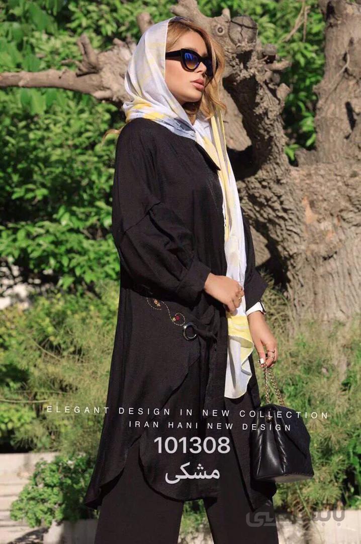 مانتو برنوتی بغل گلدوزی ایران هانی 101308