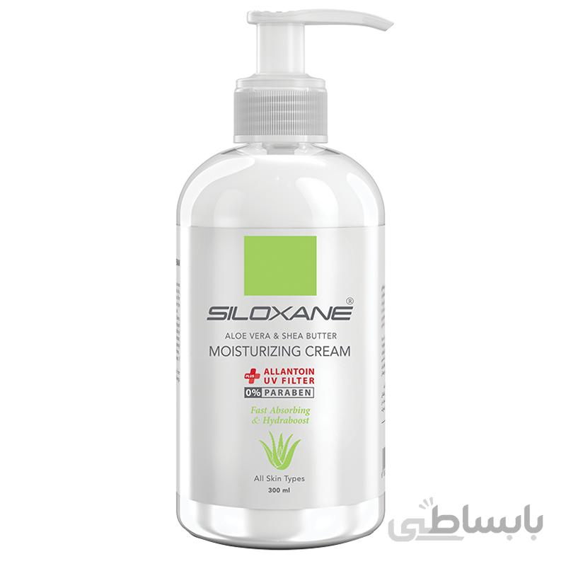 کرم پمپی مرطوب کننده انواع پوست سیلوکسان 300 میلی لیتر ا Siloxane Moisturizing Body Lotion With Aloevera Extract 300ml